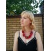 Wooden Necklace "Twist" red&black